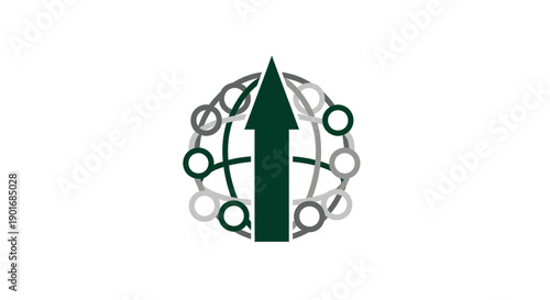 Global Growth Arrow Symbolizing Progress, Innovation, And Worldwide Expansion