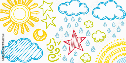 Cute learning flashcard illustrations, simple vector graphics for early education and teaching aids.