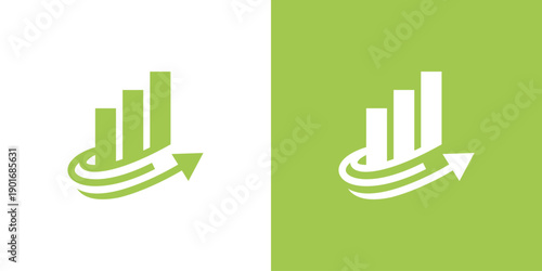 Dual meaning logo combining an arrow and investment elements, symbolizing growth, direction, progress, and smart financial strategy in a modern identity.