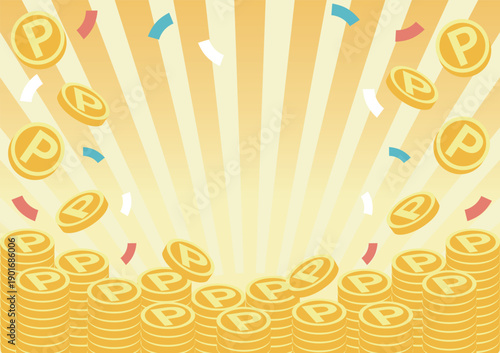 Stacked Gold Coins and Money Illustration. Concept for Business, Finance, and Investment