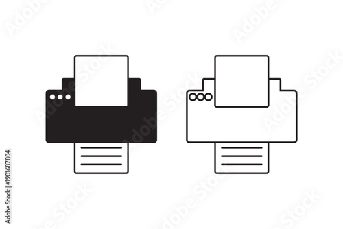 printer icon , print paper icon