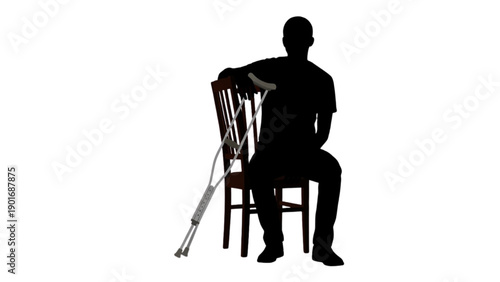 Diverse Silhouettes of Wheelchair Users Demonstrating Adaptive Exercise and Inclusive Fitness Poses