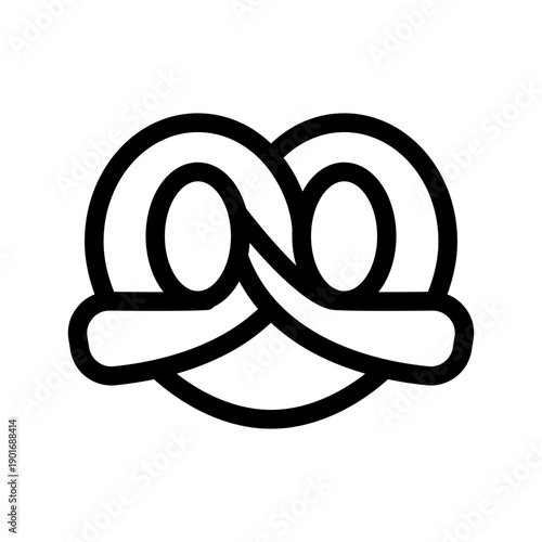 Pretzel Icon Vector Symbol Design Illustration