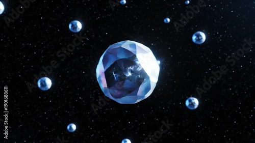 A luminous blue planet Earth glows as a 3d sphere against the black night of the cosmos, surrounded by the atmosphere and distant stars in the vast solar universe of space