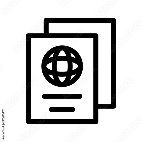 Passport Icon Vector Symbol Design Illustration
