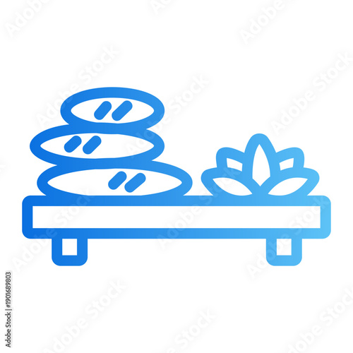 Hot spa stones Line Gradient Icon