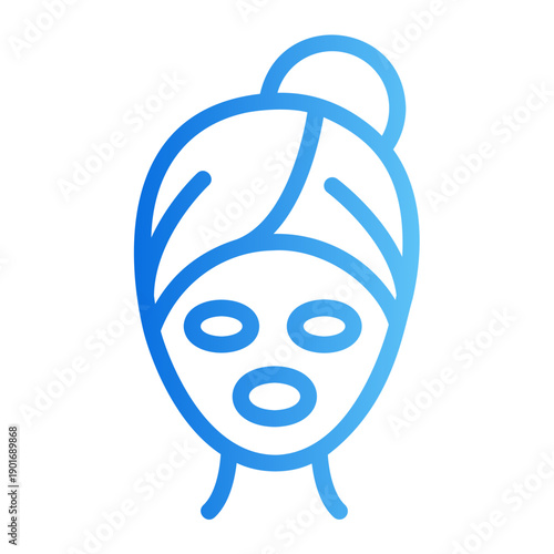 Spa face mask Line Gradient Icon