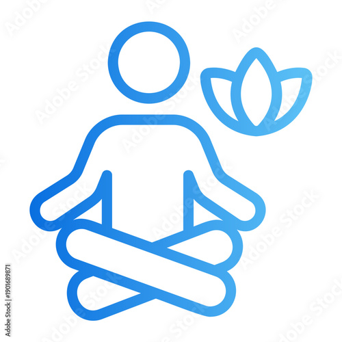 Yoga pose Line Gradient Icon