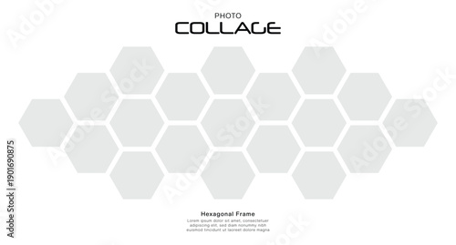 Creative Layout Photo Collage with Empty Hexagonal Frame Design