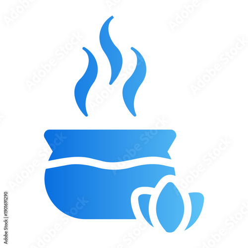 Aromatic steam Line Gradient Icon