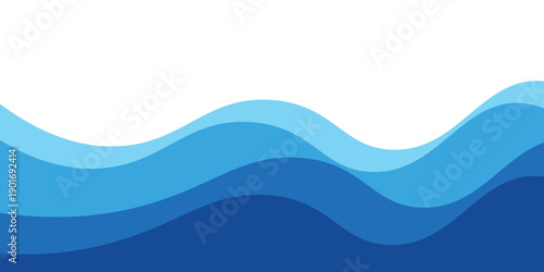 Sea waves layer vector background illustration. Sea beach vector illustration.