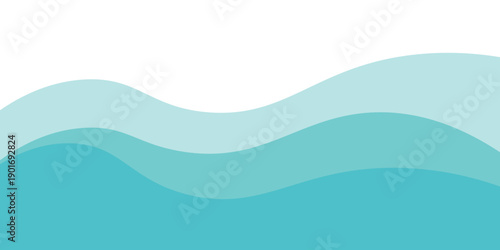 Multi-layered sea wave, vector illustration, flat design, abstract background. Wavy modern simple separator for a page, website, banner, application, header, border, frame, design