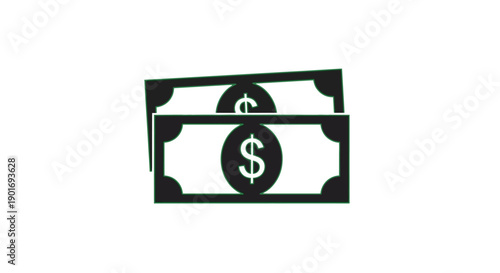 Stylized icon depicting stacks of money with dollar signs
