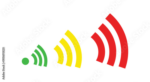 Signal strength indicator showing weak medium and strong levels