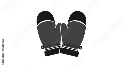 A pair of black boxing gloves depicted in a simple graphic style