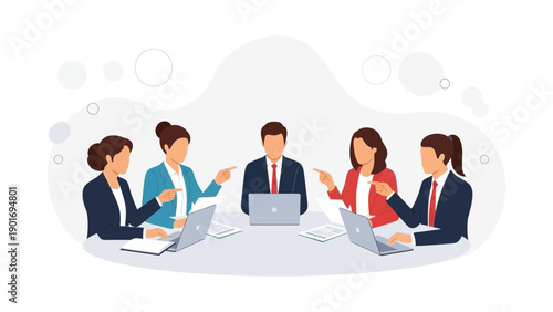 Business Meeting: Team Collaboration and Strategy Discussion