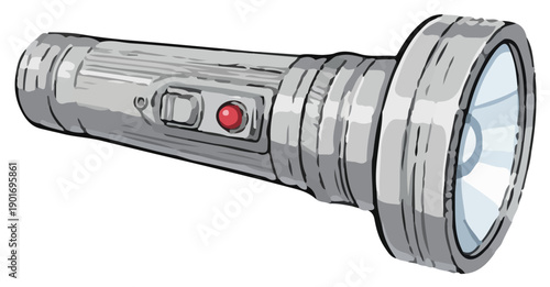 Old fashioned battery flashlight