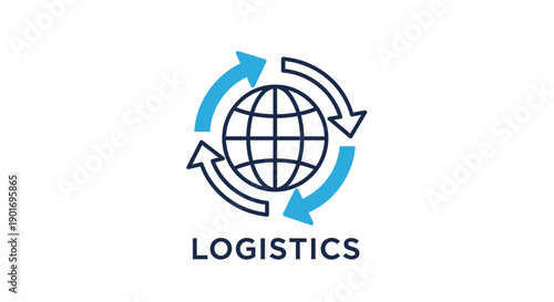Global Logistics And Worldwide Delivery Services Concept With Abstract Arrows And World Globe