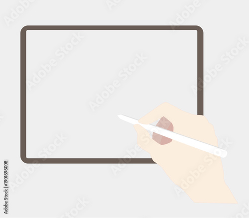 タブレットにペン入力するモックアップ