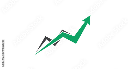 Green Arrow Rising Demonstrating Progress, Growth, and Positive Business Direction