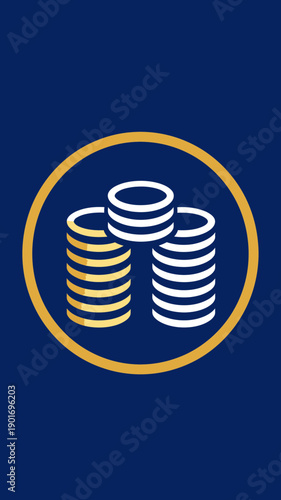 Golden Currency Stacks In A Circle For Finance And Investment Concepts