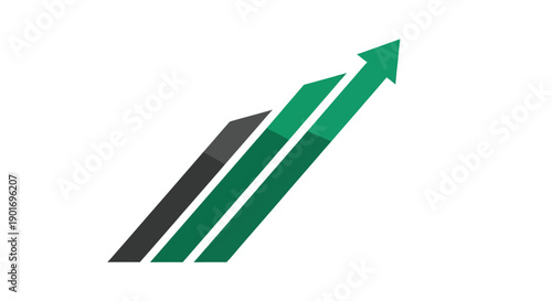 Green Arrow Rising Depicting Upward Trend in Modern Business and Financial Growth