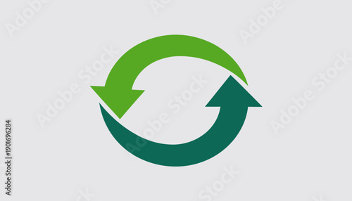 Green Arrow Rotation Symbol For Cycle Processes And Environmental Sustainability