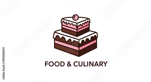 Graphic Illustration Of Two-Tiered Cake Ready To Celebrate Special Culinary Events