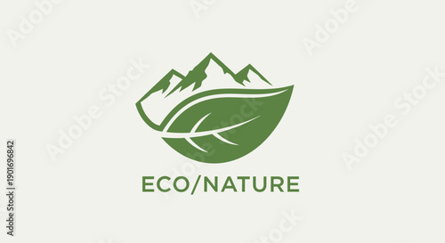 Green Mountains And Leaf Symbolizing Ecology And Environment Focused Concepts
