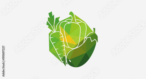 Healthy And Fresh Vegetables: A Modern Geometric Design For Dietary Elements