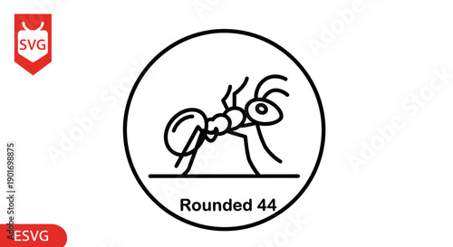 Minimalist Ant Icon in Circle - Vector Illustration
