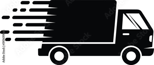 Fast Delivery Truck Icon Illustration Representing Express Shipping, Logistics, Courier Service, Transportation Speed, and Ecommerce Distribution Concepts for Web and App Design