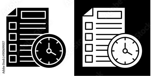 Schedule  Icon Set White Glyph Style Collection