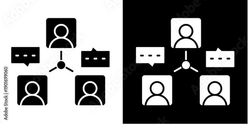 Team  Icon Set White Glyph Style Collection