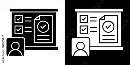 Task  Icon Set White Glyph Style Collection