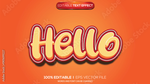 3d text effect hello theme