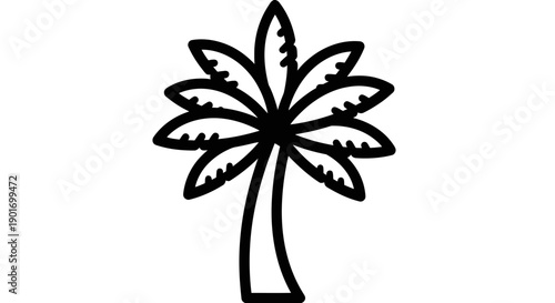 Minimalist Palm Tree Icon Vector Illustration