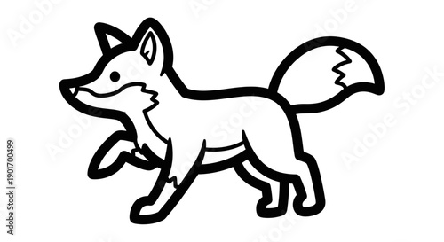 Simple Line Drawing of a Fox in Motion - Vector Art