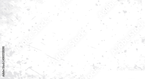 Vintage black and white grunge background featuring a textured black ink splat on a rough aged paper surface with film dust and paint pattern