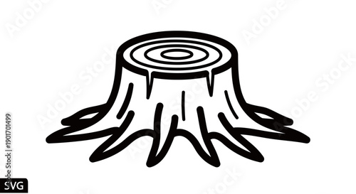 Tree Stump Icon - Vector Graphic