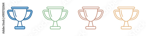 Trophy Icon Set Multiple Style Collection 