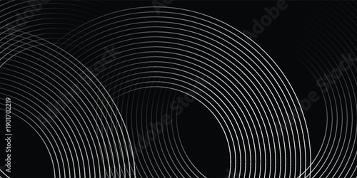 Abstract glowing white geometric lines on dark background. Modern shiny blue rounded square lines pattern. Futuristic technology concept. VECTOR ILLUSTRATION EPS10