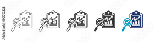 data analysis icon set consisting of multiple styles vector illustration