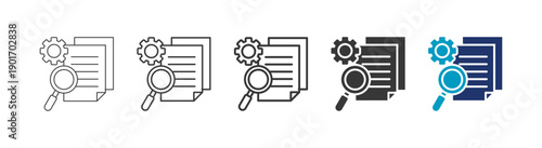 control audit icon set consisting of multiple styles vector illustration