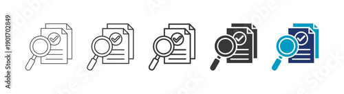 document audit icon set consisting of multiple styles vector illustration