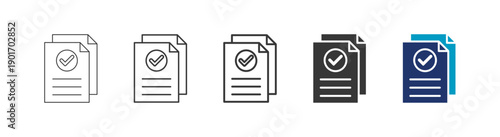 document review icon set consisting of multiple styles vector illustration