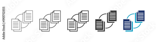 documentation icon set consisting of multiple styles vector illustration