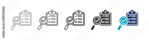 evaluation icon set consisting of multiple styles vector illustration