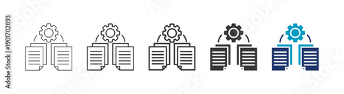 management audit icon set consisting of multiple styles vector illustration