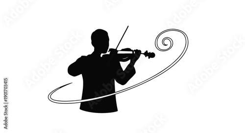violin player isolated on white